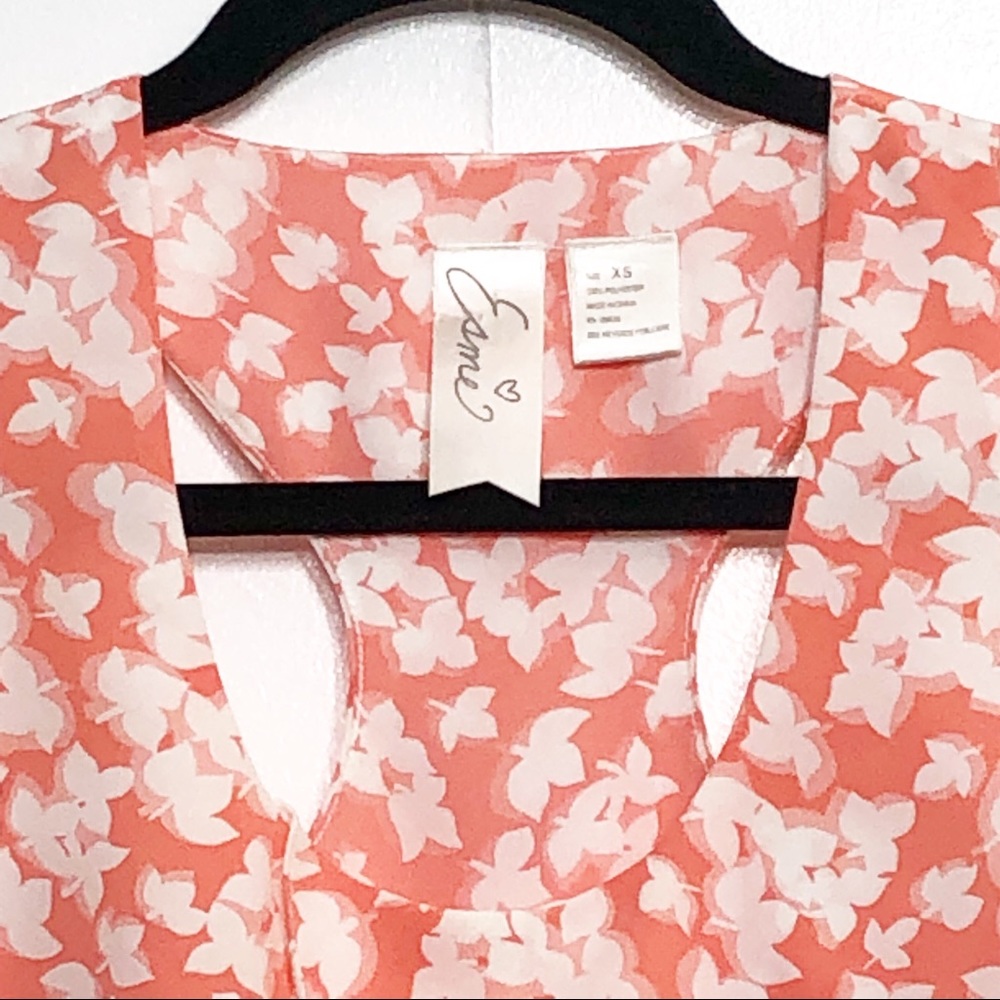 Esmi Peach Pattern Ruffle Racer Back Top - Picture 5 of 5
